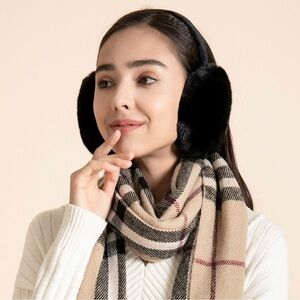 Black Faux Fur Foldable Ear Muffs